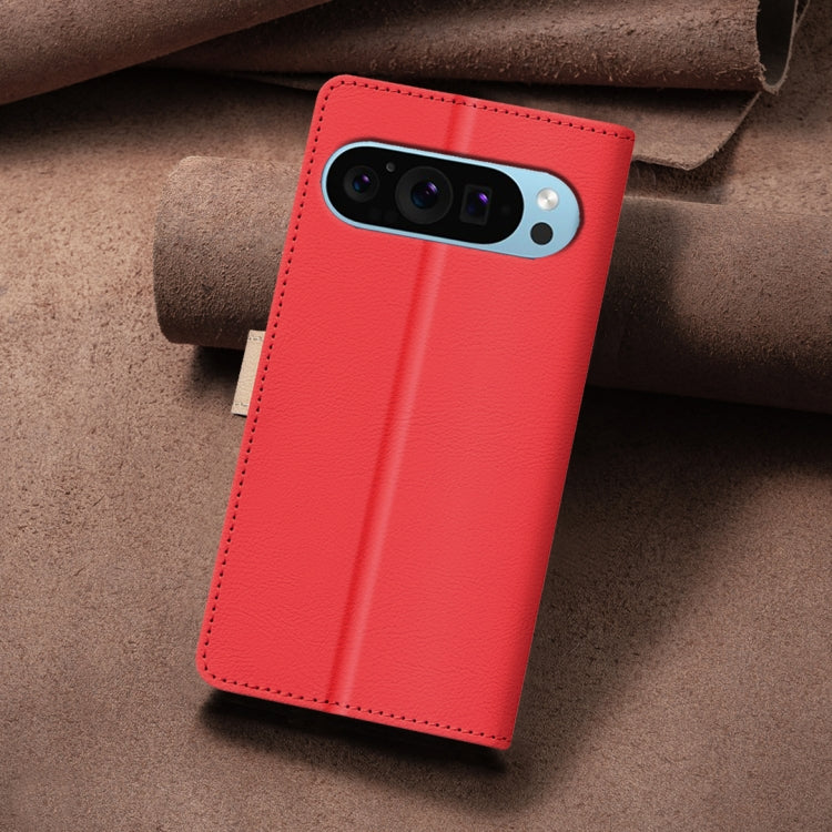 For Google Pixel 9 Color Matching RFID Anti-theft Leather Phone Case(Red) - Google Cases by PMC TechLife | Online Shopping South Africa | PMC TechLife | Buy Now Pay Later Mobicred