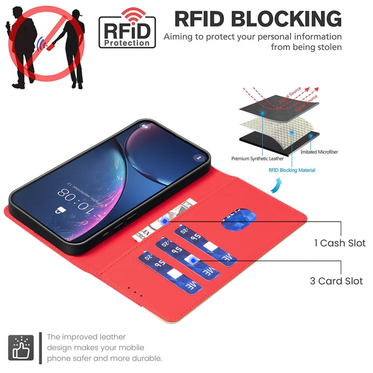 For Google Pixel 9 Color Matching RFID Anti-theft Leather Phone Case(Red) - Google Cases by PMC TechLife | Online Shopping South Africa | PMC TechLife | Buy Now Pay Later Mobicred
