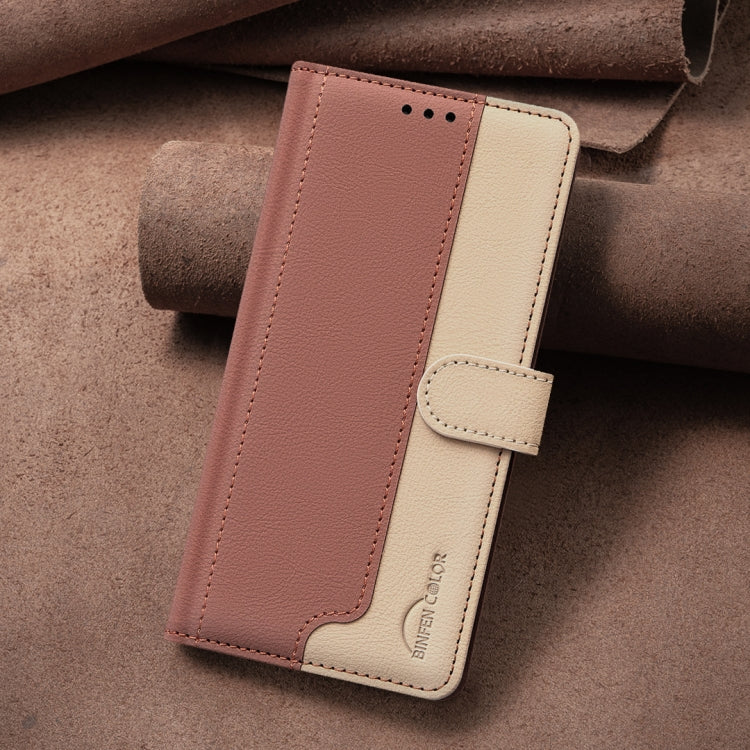 For Google Pixel 9 Pro Color Matching RFID Anti-theft Leather Phone Case(Brown) - Google Cases by PMC TechLife | Online Shopping South Africa | PMC TechLife | Buy Now Pay Later Mobicred