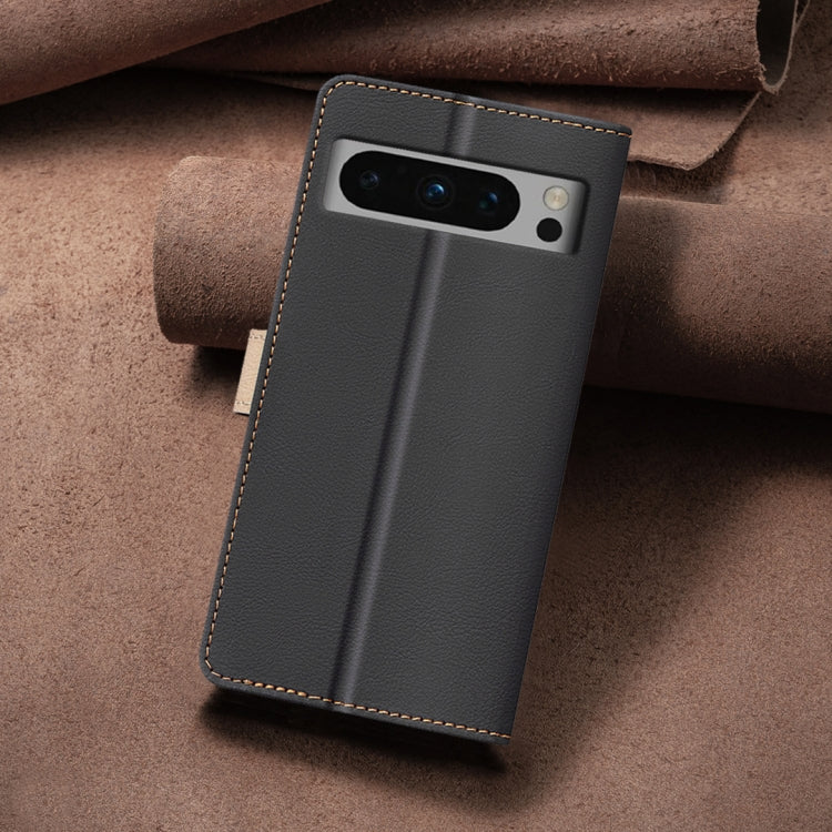 For Google Pixel 9 Pro Color Matching RFID Anti-theft Leather Phone Case(Black) - Google Cases by PMC TechLife | Online Shopping South Africa | PMC TechLife | Buy Now Pay Later Mobicred
