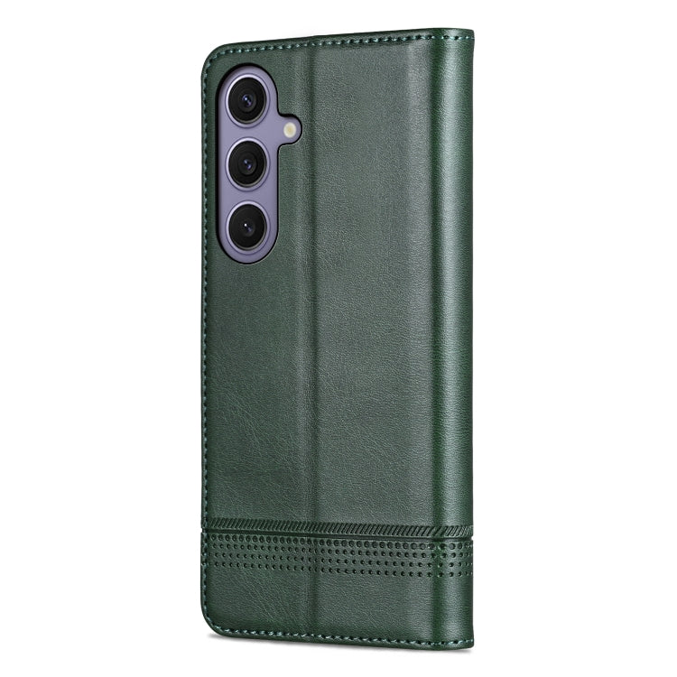 For Samsung Galaxy S25 5G AZNS Magnetic Calf Texture Flip Leather Phone Case(Dark Green) - free shipping - PMC Jewellery - Order now!