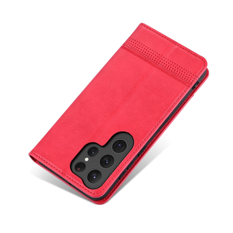 For Samsung Galaxy S25 Ultra 5G AZNS Magnetic Calf Texture Flip Leather Phone Case(Red) - Galaxy S25 Ultra 5G Cases by AZNS | Online Shopping South Africa | PMC Jewellery | Buy Now Pay Later Mobicred