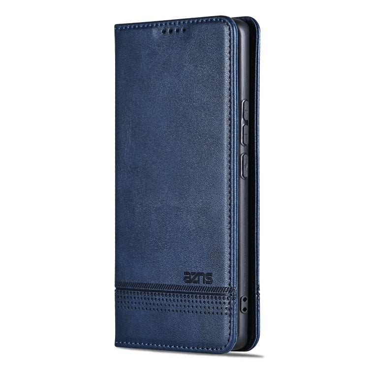 For Samsung Galaxy S25 Ultra 5G AZNS Magnetic Calf Texture Flip Leather Phone Case(Dark Blue) - free shipping - PMC Jewellery - Order now!