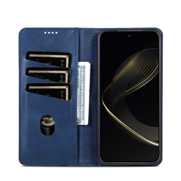 For Samsung Galaxy S25 Ultra 5G AZNS Magnetic Calf Texture Flip Leather Phone Case(Dark Blue) - free shipping - PMC Jewellery - Order now!