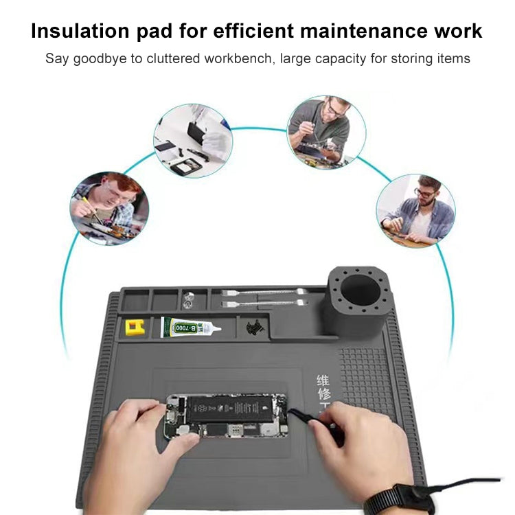 BEST S-190 High-temperature Resistant Silicone Pad Workbench Pad(Grey) - Working Mat by BEST | Online Shopping South Africa | PMC TechLife | Buy Now Pay Later Mobicred