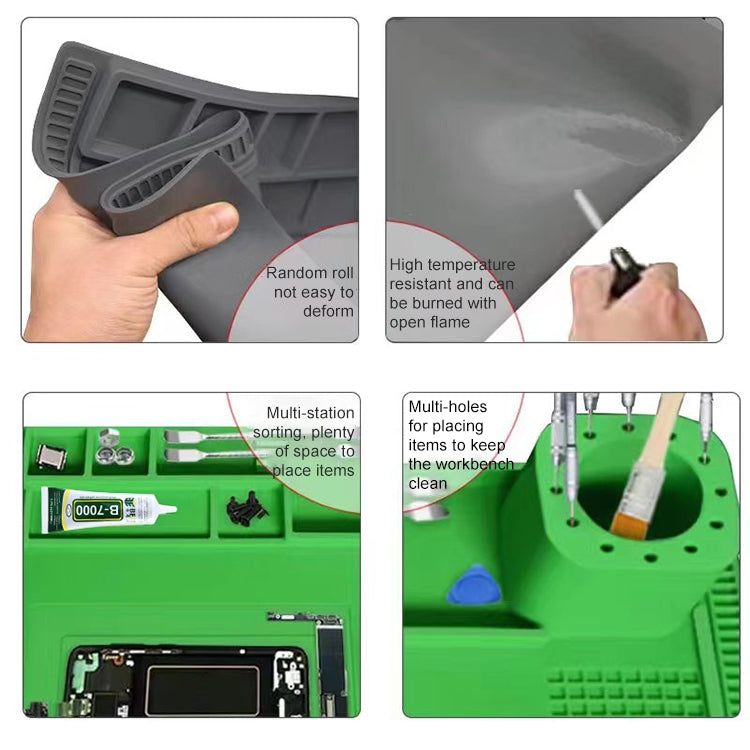 BEST S-190 High-temperature Resistant Silicone Pad Workbench Pad(Grey) - Working Mat by BEST | Online Shopping South Africa | PMC TechLife | Buy Now Pay Later Mobicred