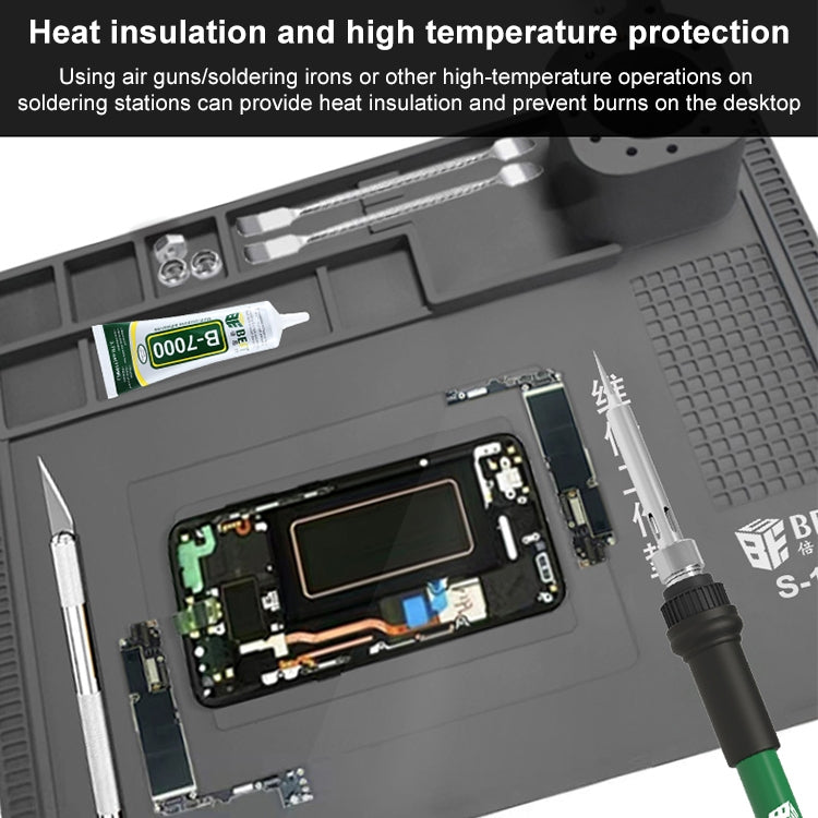 BEST S-190 High-temperature Resistant Silicone Pad Workbench Pad(Grey) - Working Mat by BEST | Online Shopping South Africa | PMC TechLife | Buy Now Pay Later Mobicred