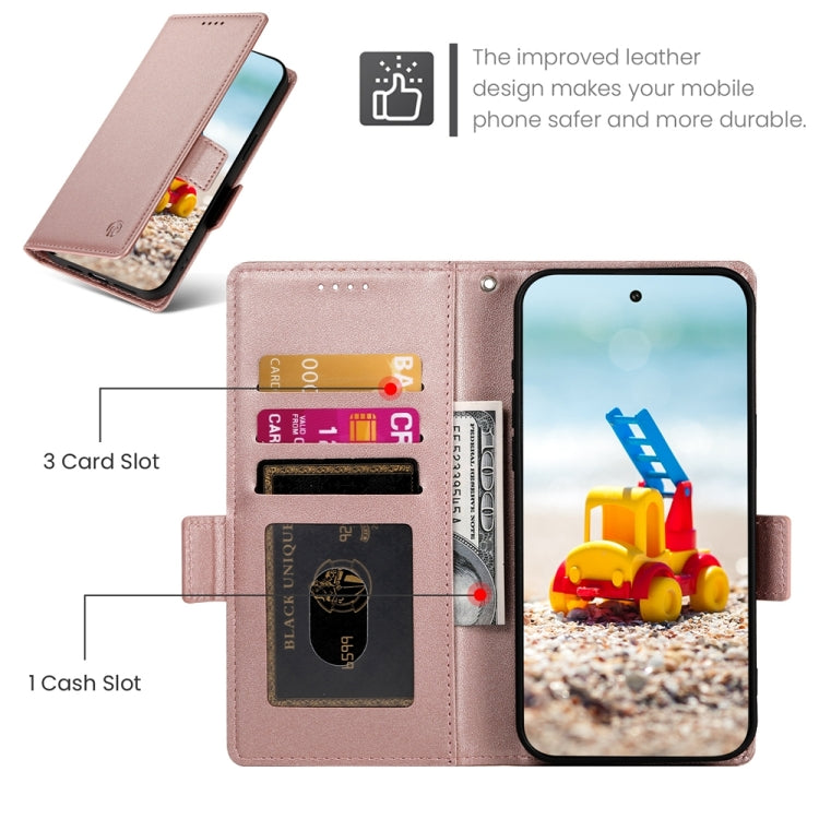 For Google Pixel 9 Pro Side Buckle Magnetic Frosted Leather Phone Case(Rose Gold) - free shipping - PMC TechLife - Order now!