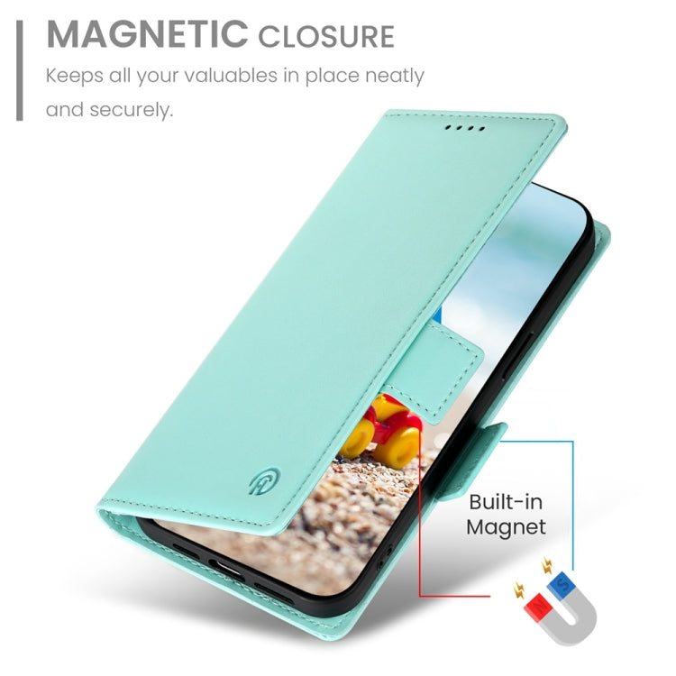 For Google Pixel 9 Pro Side Buckle Magnetic Frosted Leather Phone Case(Mint Green) - Google Cases by PMC TechLife | Online Shopping South Africa | PMC TechLife | Buy Now Pay Later Mobicred