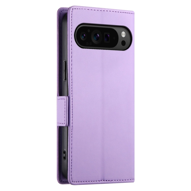 For Google Pixel 9 Pro Side Buckle Magnetic Frosted Leather Phone Case(Purple) - Google Cases by PMC TechLife | Online Shopping South Africa | PMC TechLife | Buy Now Pay Later Mobicred