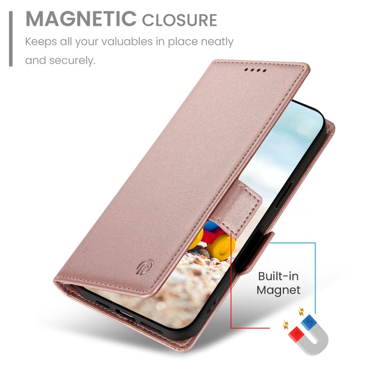 For Google Pixel 9 Side Buckle Magnetic Frosted Leather Phone Case(Rose Gold) - Google Cases by PMC TechLife | Online Shopping South Africa | PMC TechLife | Buy Now Pay Later Mobicred