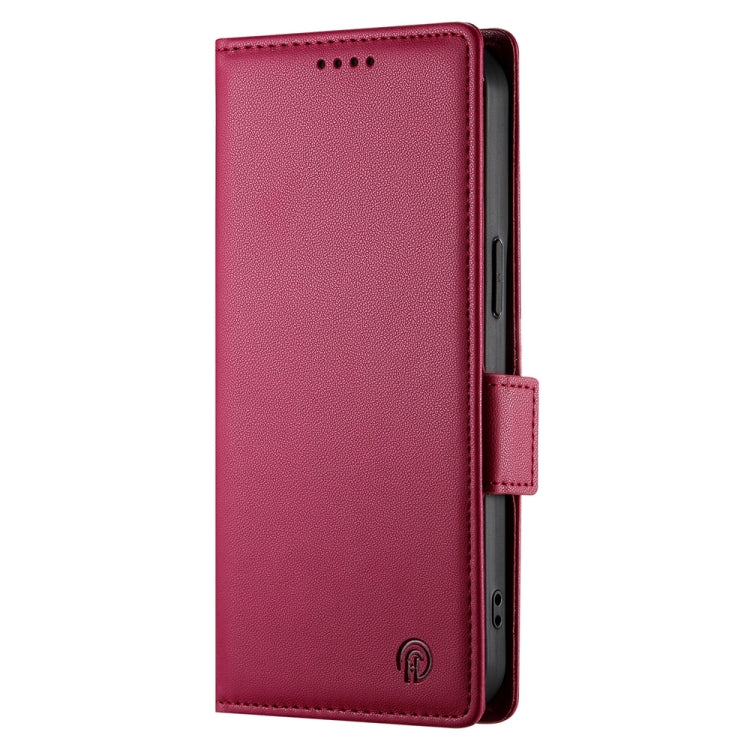 For Google Pixel 9 Side Buckle Magnetic Frosted Leather Phone Case(Wine Red) - Google Cases by PMC TechLife | Online Shopping South Africa | PMC TechLife | Buy Now Pay Later Mobicred