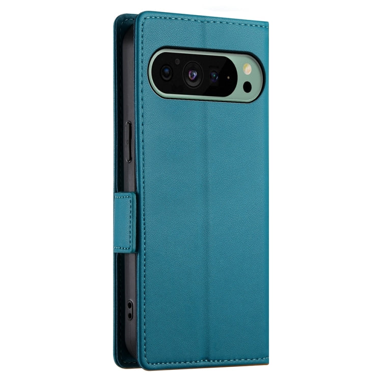 For Google Pixel 9 Side Buckle Magnetic Frosted Leather Phone Case(Blue) - Google Cases by PMC TechLife | Online Shopping South Africa | PMC TechLife | Buy Now Pay Later Mobicred