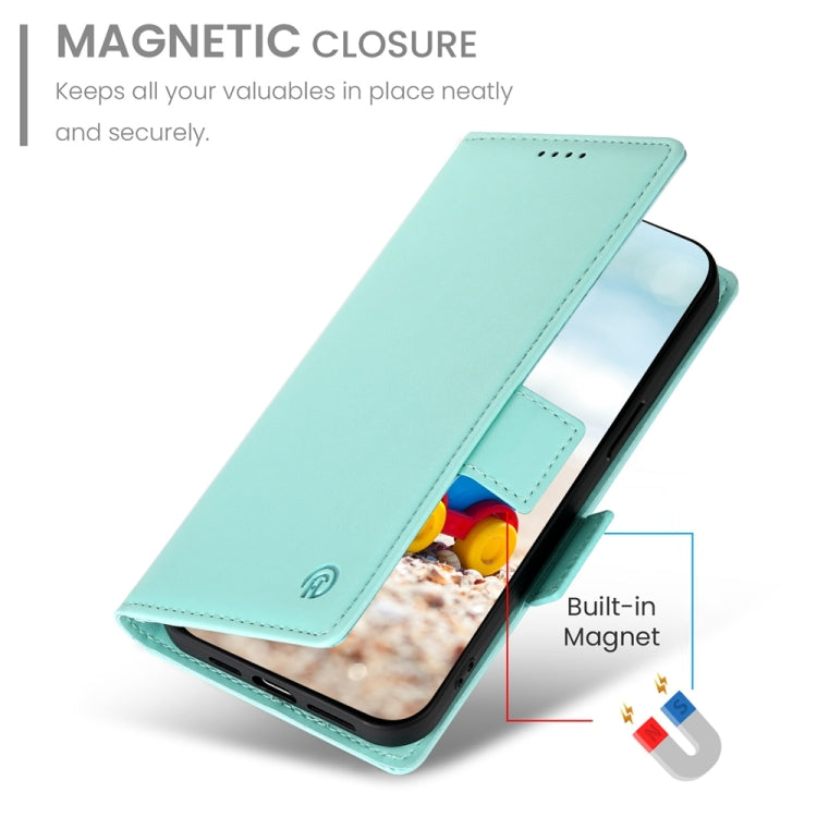 For Google Pixel 9 Side Buckle Magnetic Frosted Leather Phone Case(Mint Green) - Google Cases by PMC TechLife | Online Shopping South Africa | PMC TechLife | Buy Now Pay Later Mobicred