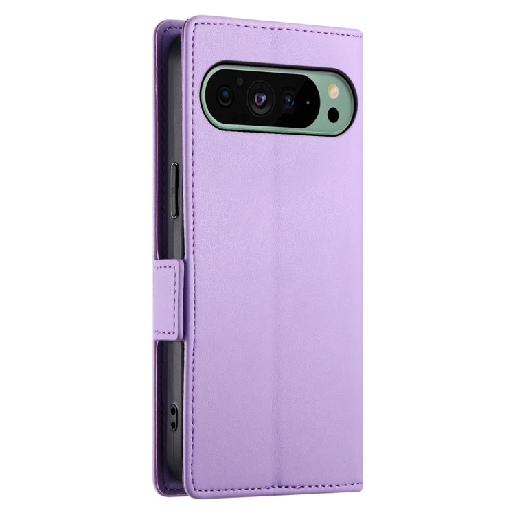 For Google Pixel 9 Side Buckle Magnetic Frosted Leather Phone Case(Purple) - Google Cases by PMC TechLife | Online Shopping South Africa | PMC TechLife | Buy Now Pay Later Mobicred