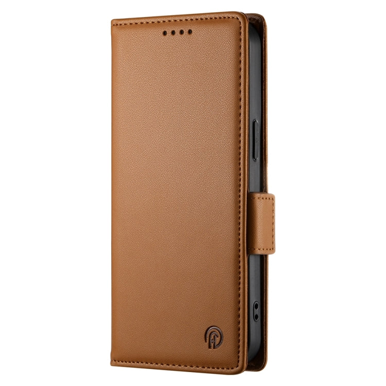 For Google Pixel 9 Side Buckle Magnetic Frosted Leather Phone Case(Brown) - Google Cases by PMC TechLife | Online Shopping South Africa | PMC TechLife | Buy Now Pay Later Mobicred