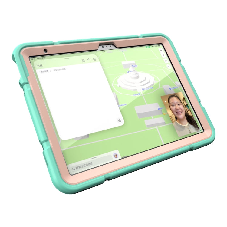 For iPad Air 11 2024 Armor Holder Silicone Hybrid PC Tablet Case(Mint Green Gold) - iPad Air 11 2024 Cases by PMC TechLife | Online Shopping South Africa | PMC TechLife | Buy Now Pay Later Mobicred