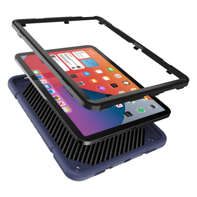 For iPad Air 11 2024 Armor Holder Silicone Hybrid PC Tablet Case(Navy Blue Black) - iPad Air 11 2024 Cases by PMC TechLife | Online Shopping South Africa | PMC TechLife | Buy Now Pay Later Mobicred