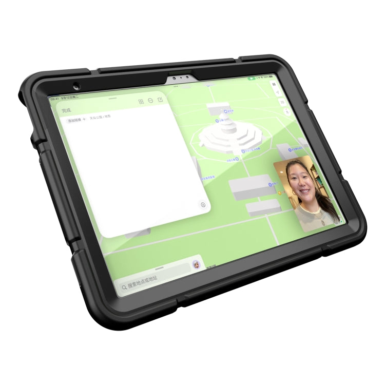 For iPad Air 11 2025 / 2024 Armor Holder Silicone Hybrid PC Tablet Case(Black) - iPad Air 11 2025 / 2024 Cases by PMC TechLife | Online Shopping South Africa | PMC TechLife | Buy Now Pay Later Mobicred