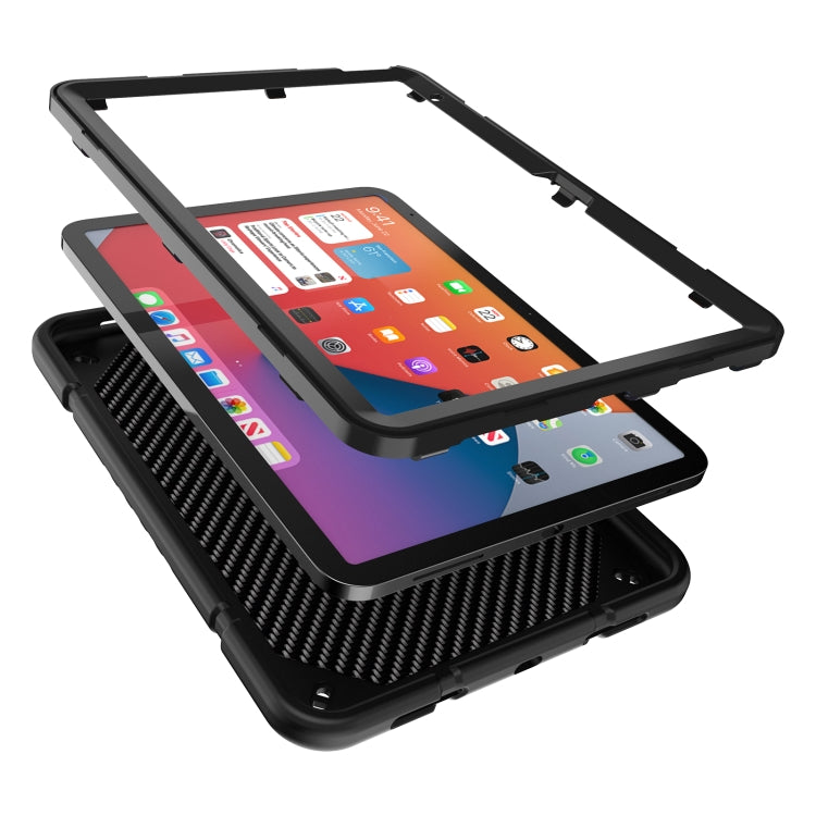 For iPad Air 11 2025 / 2024 Armor Holder Silicone Hybrid PC Tablet Case(Black) - iPad Air 11 2025 / 2024 Cases by PMC TechLife | Online Shopping South Africa | PMC TechLife | Buy Now Pay Later Mobicred