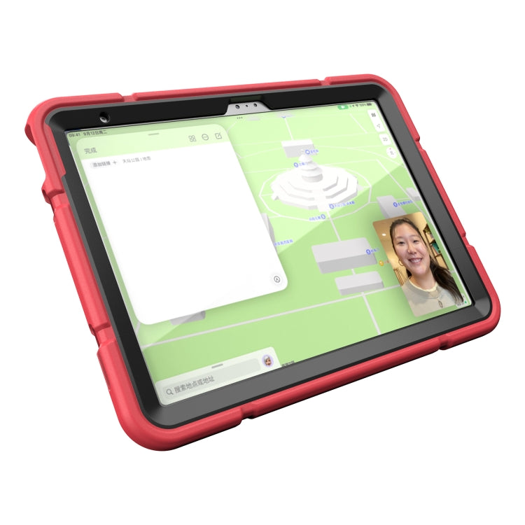 For iPad Air 11 2025 / 2024 Armor Holder Silicone Hybrid PC Tablet Case(Red Black) - iPad Air 11 2025 / 2024 Cases by PMC TechLife | Online Shopping South Africa | PMC TechLife | Buy Now Pay Later Mobicred