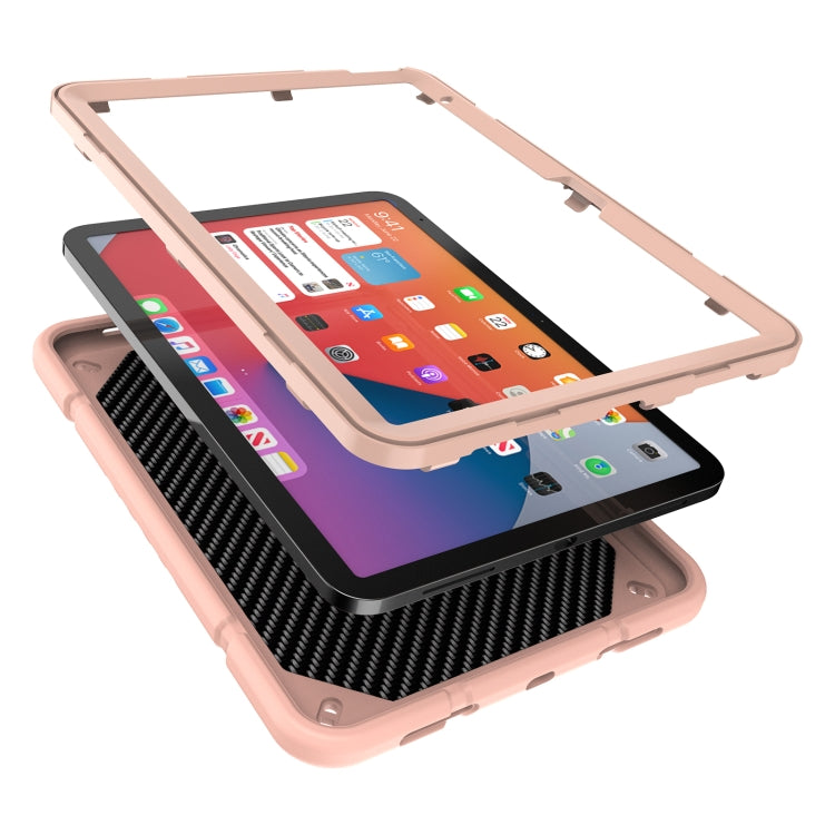 For iPad Air 11 2025 / 2024 Armor Holder Silicone Hybrid PC Tablet Case(Rose Gold) - iPad Air 11 2025 / 2024 Cases by PMC TechLife | Online Shopping South Africa | PMC TechLife | Buy Now Pay Later Mobicred
