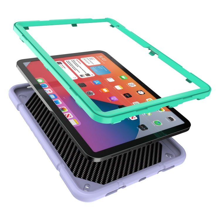 For iPad Air 11 2024 Armor Holder Silicone Hybrid PC Tablet Case(Purple Mint Green) - iPad Air 11 2024 Cases by PMC TechLife | Online Shopping South Africa | PMC TechLife | Buy Now Pay Later Mobicred