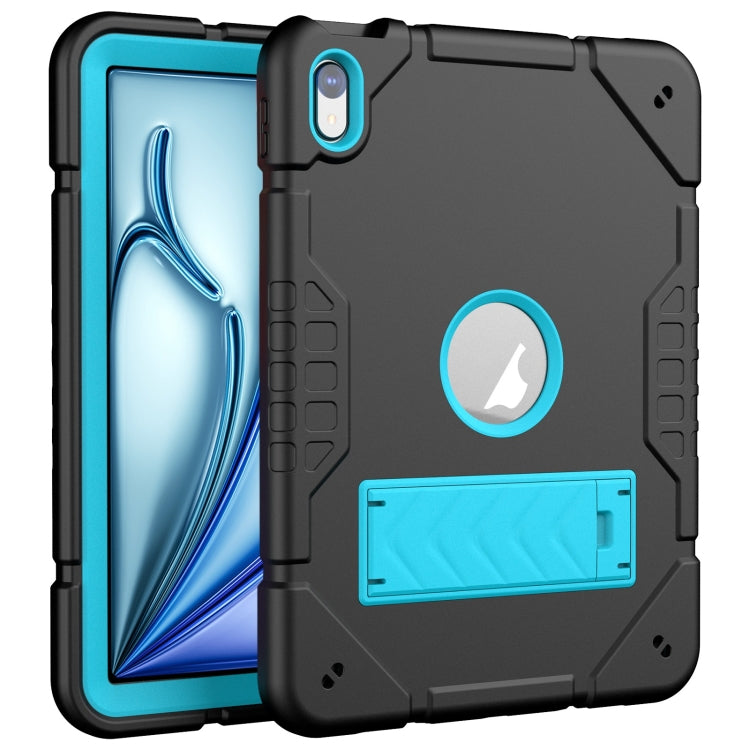 For iPad Air 11 2024 Armor Holder Silicone Hybrid PC Tablet Case(Black Blue) - iPad Air 11 2024 Cases by PMC TechLife | Online Shopping South Africa | PMC TechLife | Buy Now Pay Later Mobicred
