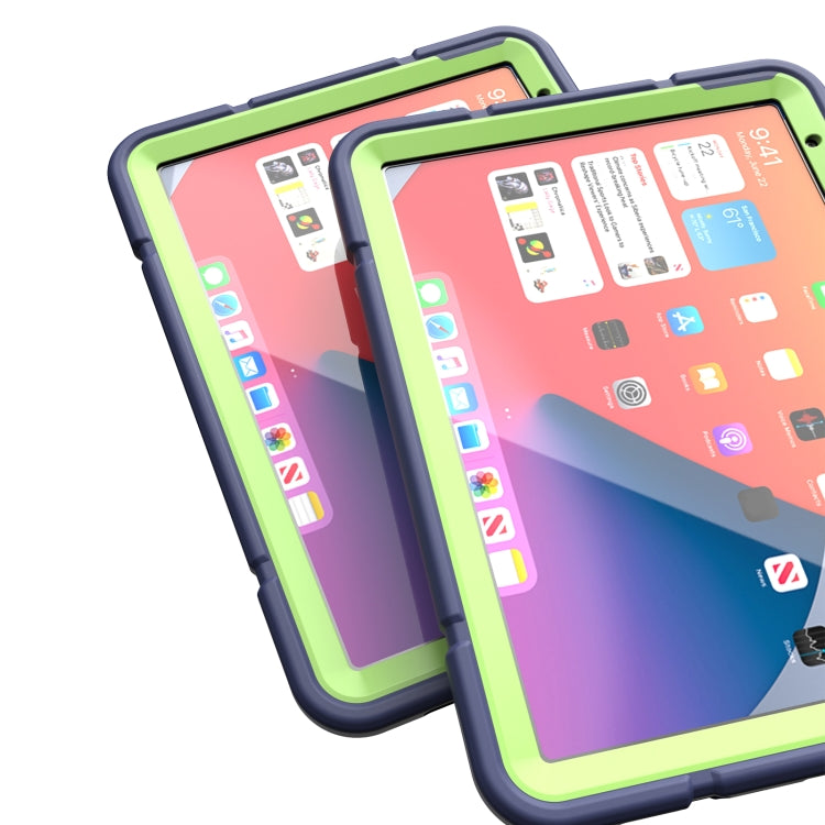 For iPad Air 11 2024 Armor Holder Silicone Hybrid PC Tablet Case(Navy Yellow Green) - iPad Air 11 2024 Cases by PMC TechLife | Online Shopping South Africa | PMC TechLife | Buy Now Pay Later Mobicred