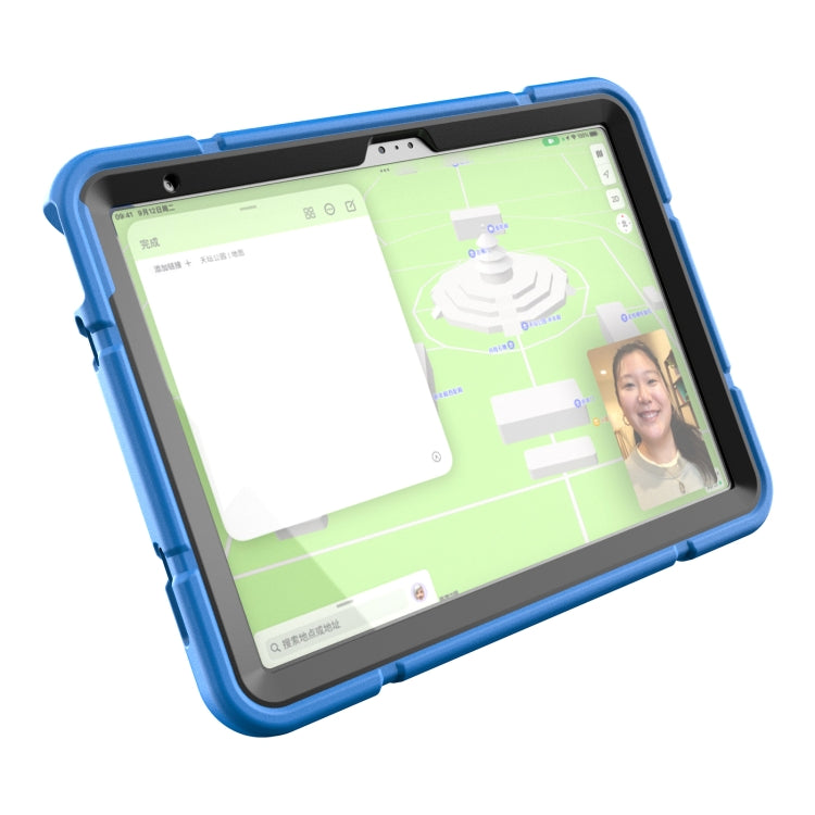 For iPad Air 11 2025 / 2024 Armor Holder Silicone Hybrid PC Tablet Case(Blue) - iPad Air 11 2025 / 2024 Cases by PMC TechLife | Online Shopping South Africa | PMC TechLife | Buy Now Pay Later Mobicred