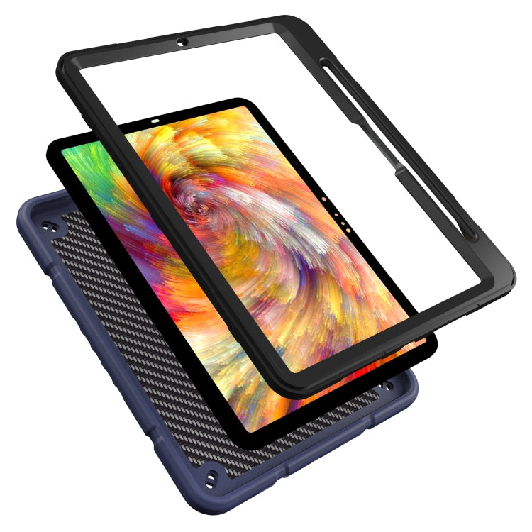 For iPad Pro 11 2024 Armor Holder Silicone Hybrid PC Tablet Case(Navy Blue Black) - iPad Pro 11 2024 Cases by PMC TechLife | Online Shopping South Africa | PMC TechLife | Buy Now Pay Later Mobicred