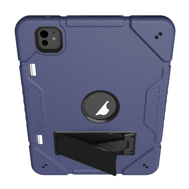 For iPad Pro 11 2024 Armor Holder Silicone Hybrid PC Tablet Case(Navy Blue Black) - iPad Pro 11 2024 Cases by PMC TechLife | Online Shopping South Africa | PMC TechLife | Buy Now Pay Later Mobicred