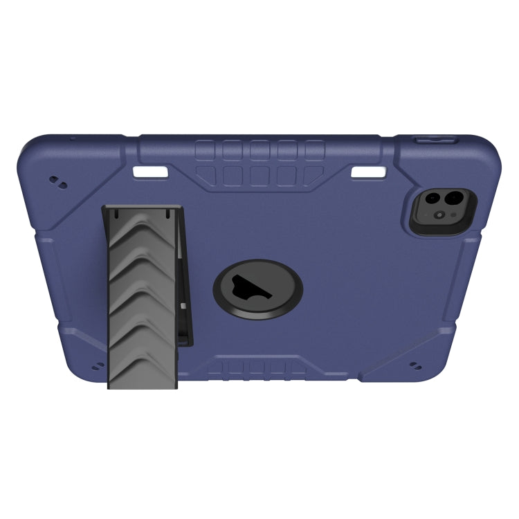 For iPad Pro 11 2024 Armor Holder Silicone Hybrid PC Tablet Case(Navy Blue Black) - iPad Pro 11 2024 Cases by PMC TechLife | Online Shopping South Africa | PMC TechLife | Buy Now Pay Later Mobicred