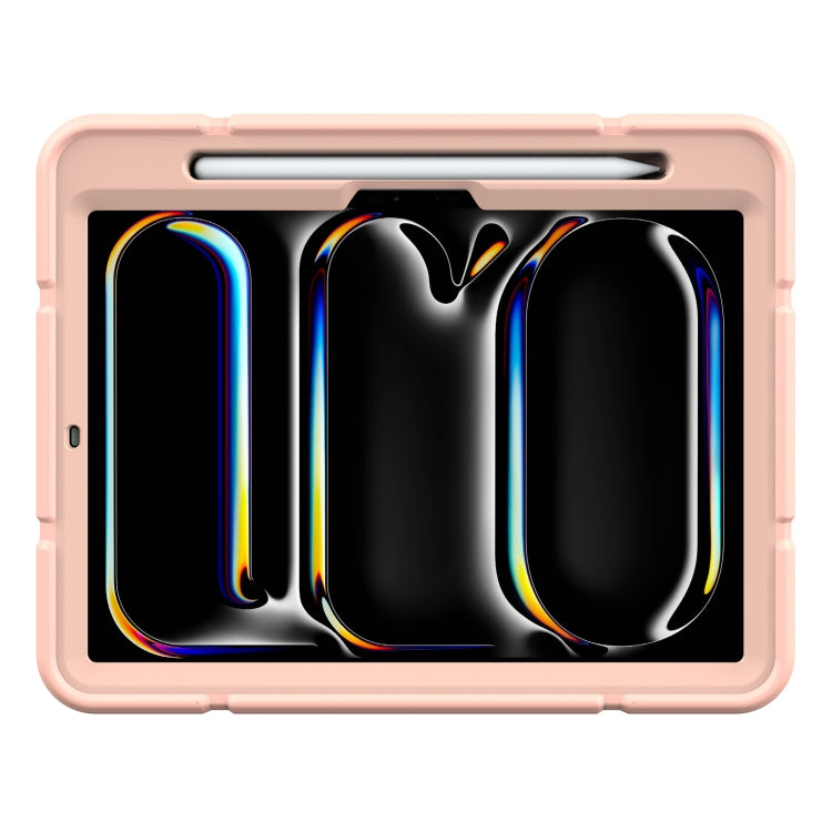 For iPad Pro 11 2024 Armor Holder Silicone Hybrid PC Tablet Case(Rose Gold) - iPad Pro 11 2024 Cases by PMC TechLife | Online Shopping South Africa | PMC TechLife | Buy Now Pay Later Mobicred
