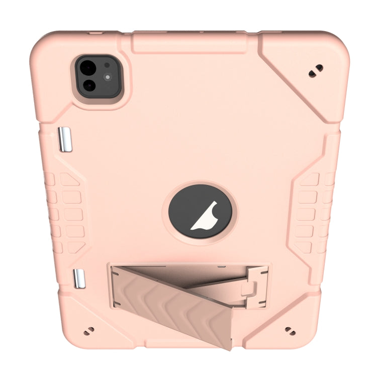 For iPad Pro 11 2024 Armor Holder Silicone Hybrid PC Tablet Case(Rose Gold) - iPad Pro 11 2024 Cases by PMC TechLife | Online Shopping South Africa | PMC TechLife | Buy Now Pay Later Mobicred