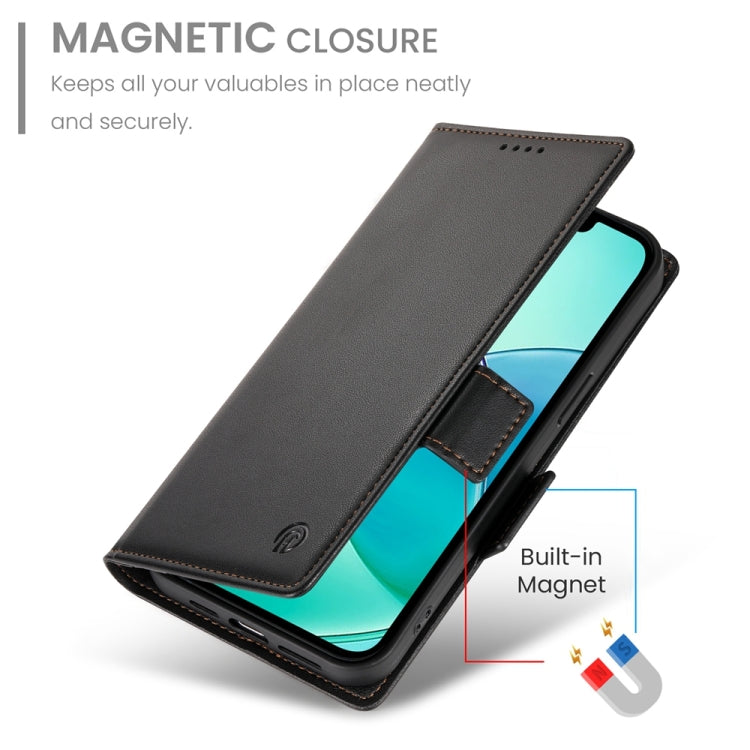 For iPhone 16e Side Buckle Magnetic Frosted Leather Phone Case(Black) - iPhone 16e Cases by PMC TechLife | Online Shopping South Africa | PMC TechLife | Buy Now Pay Later Mobicred