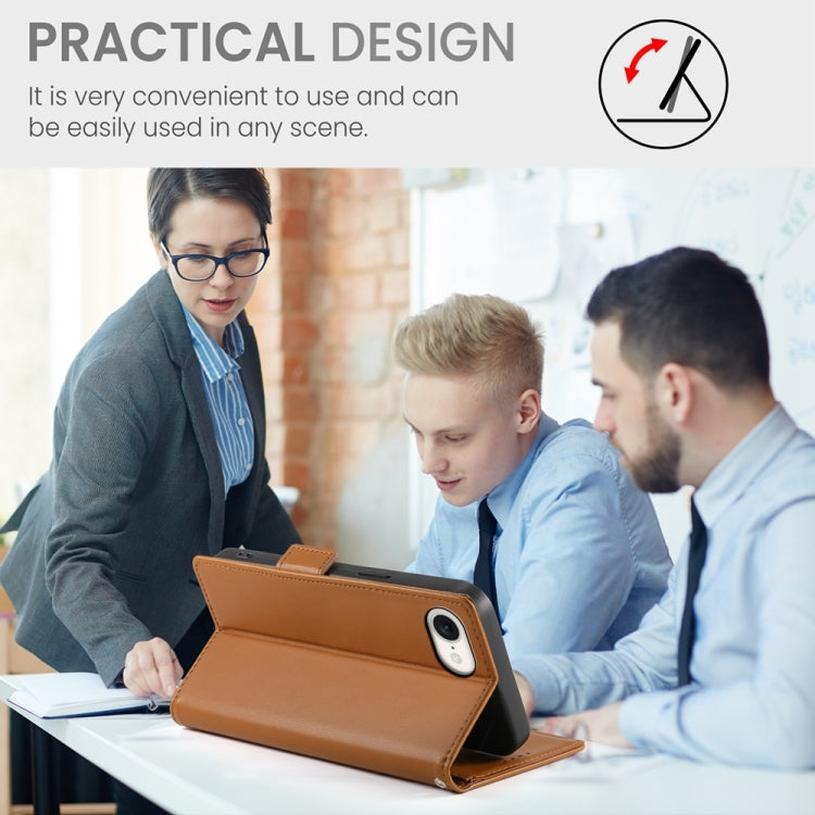 For iPhone 16e Side Buckle Magnetic Frosted Leather Phone Case(Brown) - free shipping - PMC TechLife - Order now!