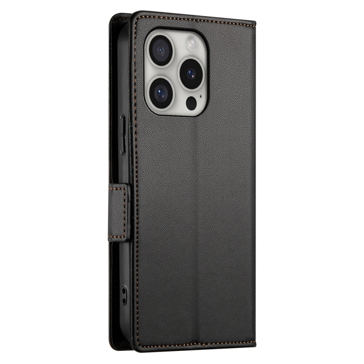 For iPhone 16 Pro Side Buckle Magnetic Frosted Leather Phone Case(Black) - iPhone 16 Pro Cases by PMC TechLife | Online Shopping South Africa | PMC TechLife | Buy Now Pay Later Mobicred