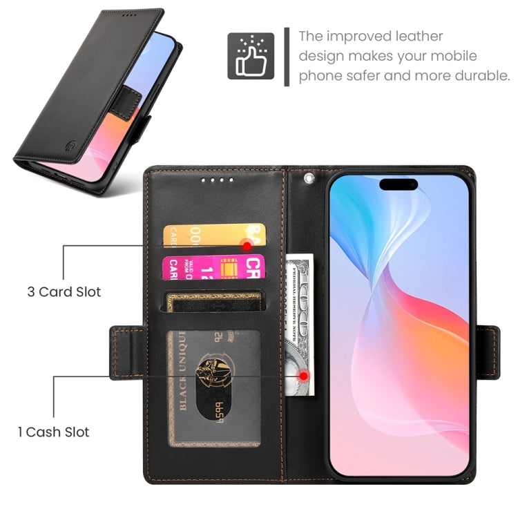 For iPhone 16 Pro Side Buckle Magnetic Frosted Leather Phone Case(Black) - iPhone 16 Pro Cases by PMC TechLife | Online Shopping South Africa | PMC TechLife | Buy Now Pay Later Mobicred