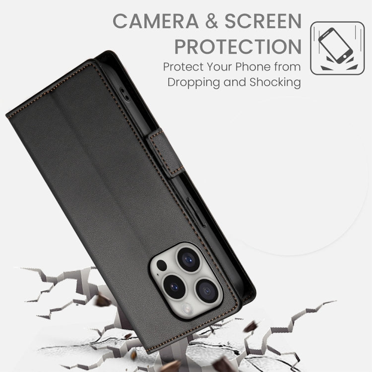 For iPhone 16 Pro Side Buckle Magnetic Frosted Leather Phone Case(Black) - iPhone 16 Pro Cases by PMC TechLife | Online Shopping South Africa | PMC TechLife | Buy Now Pay Later Mobicred