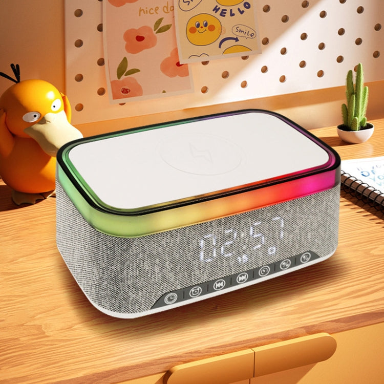AEC S300 Portable 10W Power Multifunction Bluetooth Speaker Alarm Clock Wireless Charger(White) - free shipping - PMC Jewellery - Order now!