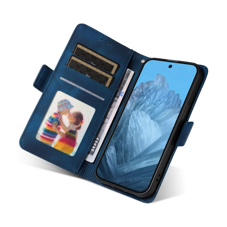 For Google Pixel 9 / 9 Pro Embossed Rhombus Starry Leather Phone Case(Blue) - Google Cases by PMC TechLife | Online Shopping South Africa | PMC TechLife | Buy Now Pay Later Mobicred