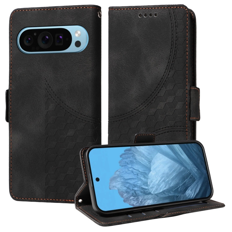 For Google Pixel 9 / 9 Pro Embossed Rhombus Starry Leather Phone Case(Black) - free shipping - PMC TechLife - Order now!