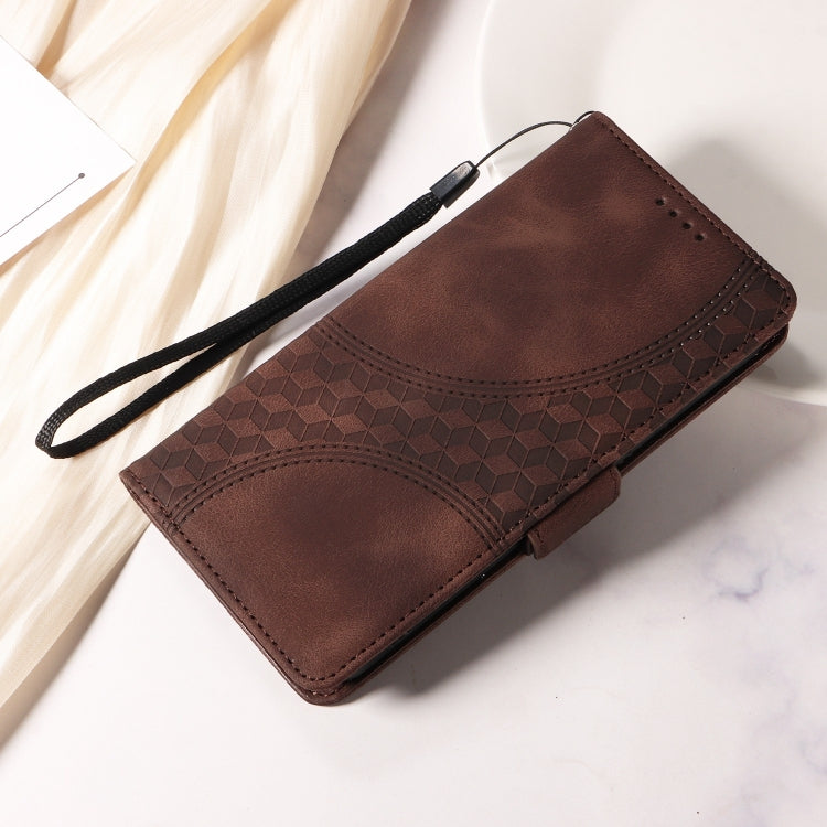 For Google Pixel 9 / 9 Pro Embossed Rhombus Starry Leather Phone Case(Brown) - Google Cases by PMC TechLife | Online Shopping South Africa | PMC TechLife | Buy Now Pay Later Mobicred