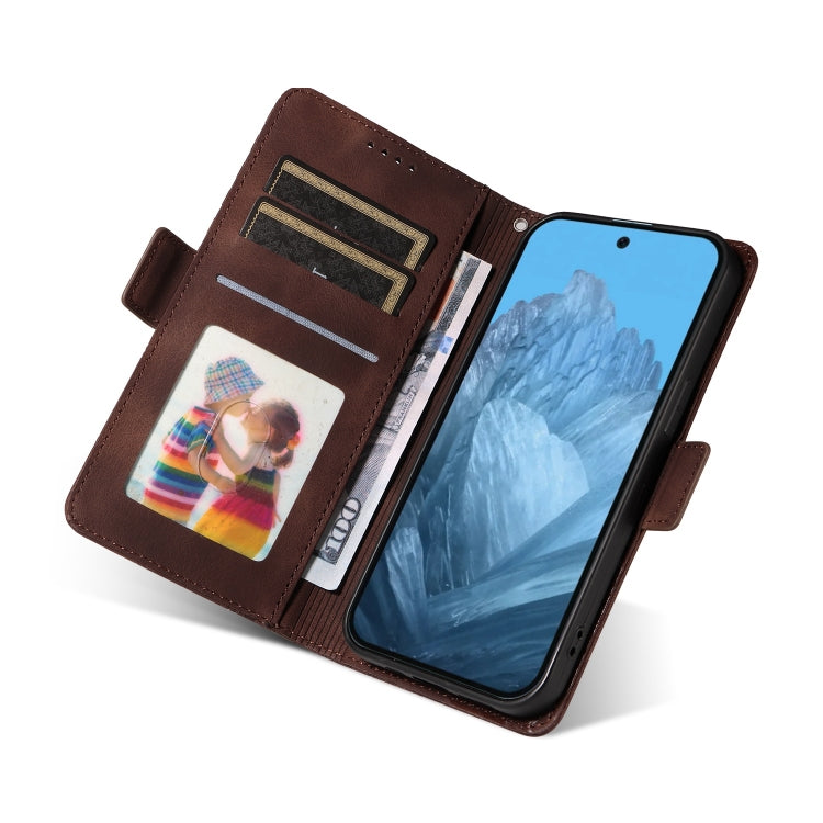For Google Pixel 9 / 9 Pro Embossed Rhombus Starry Leather Phone Case(Brown) - Google Cases by PMC TechLife | Online Shopping South Africa | PMC TechLife | Buy Now Pay Later Mobicred