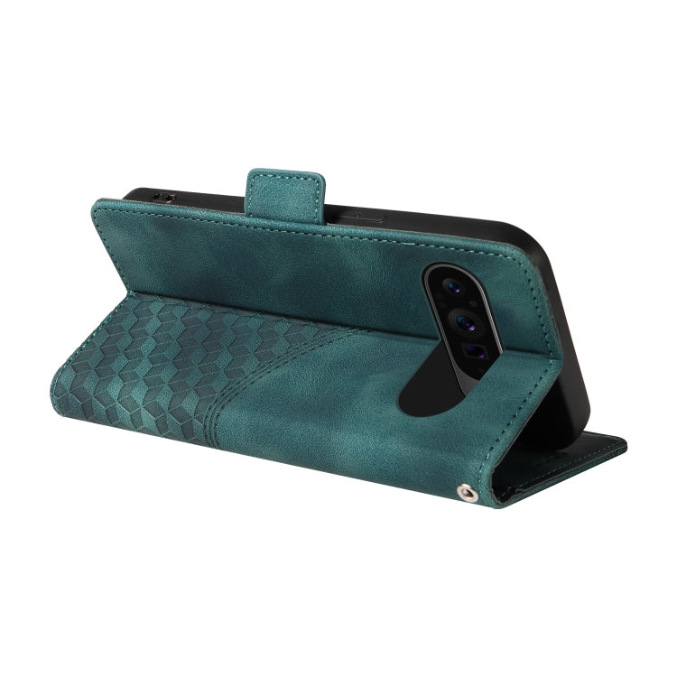 For Google Pixel 9 Pro XL Embossed Rhombus Starry Leather Phone Case(Green) - Google Cases by PMC TechLife | Online Shopping South Africa | PMC TechLife | Buy Now Pay Later Mobicred