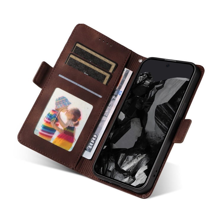 For Google Pixel 9 Pro XL Embossed Rhombus Starry Leather Phone Case(Brown) - Google Cases by PMC TechLife | Online Shopping South Africa | PMC TechLife | Buy Now Pay Later Mobicred