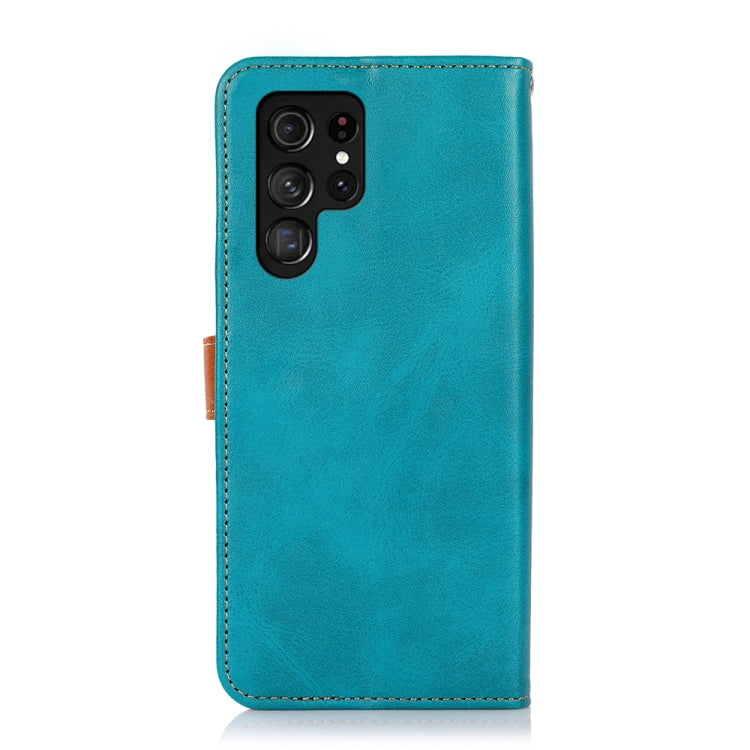 For Samsung Galaxy S25 Ultra 5G KHAZNEH Dual-color Cowhide Texture Flip Leather Phone Case(Blue) - Galaxy S25 Ultra 5G Cases by PMC TechLife | Online Shopping South Africa | PMC TechLife | Buy Now Pay Later Mobicred