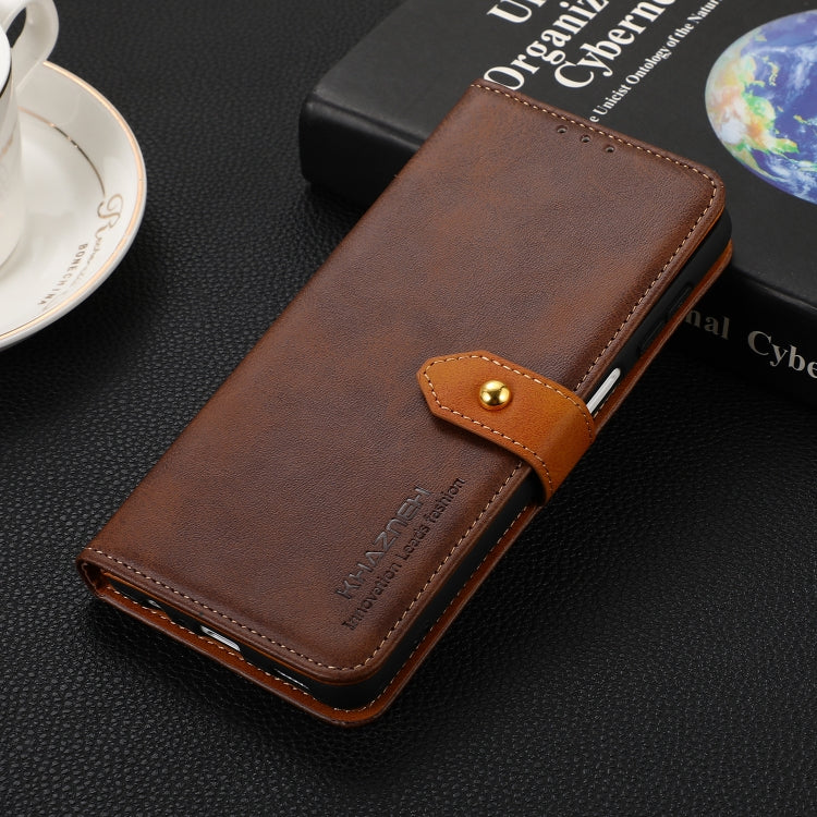 For Samsung Galaxy S25 Ultra 5G KHAZNEH Dual-color Cowhide Texture Flip Leather Phone Case(Brown) - Galaxy S25 Ultra 5G Cases by PMC TechLife | Online Shopping South Africa | PMC TechLife | Buy Now Pay Later Mobicred