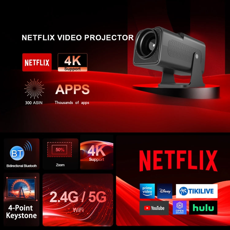 Y6S 4K Android 12.0 Portable Home HD Mini WiFi Projector(AU Plug) - Mini Projector by PMC TechLife | Online Shopping South Africa | PMC TechLife | Buy Now Pay Later Mobicred